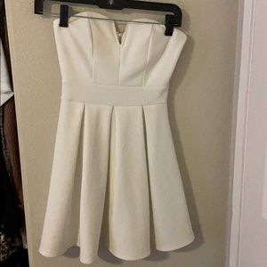 White mini strapless dress